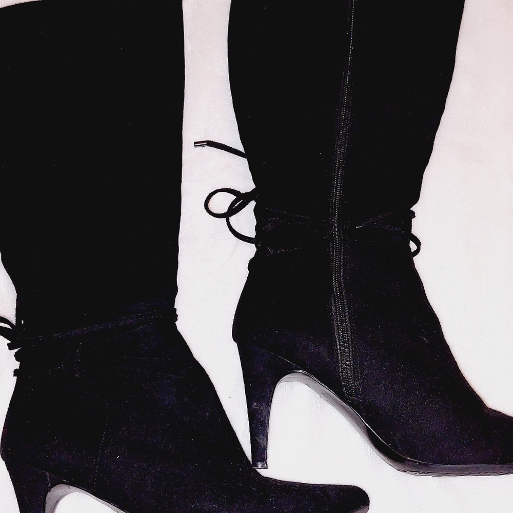 Black 3 inch heel boots